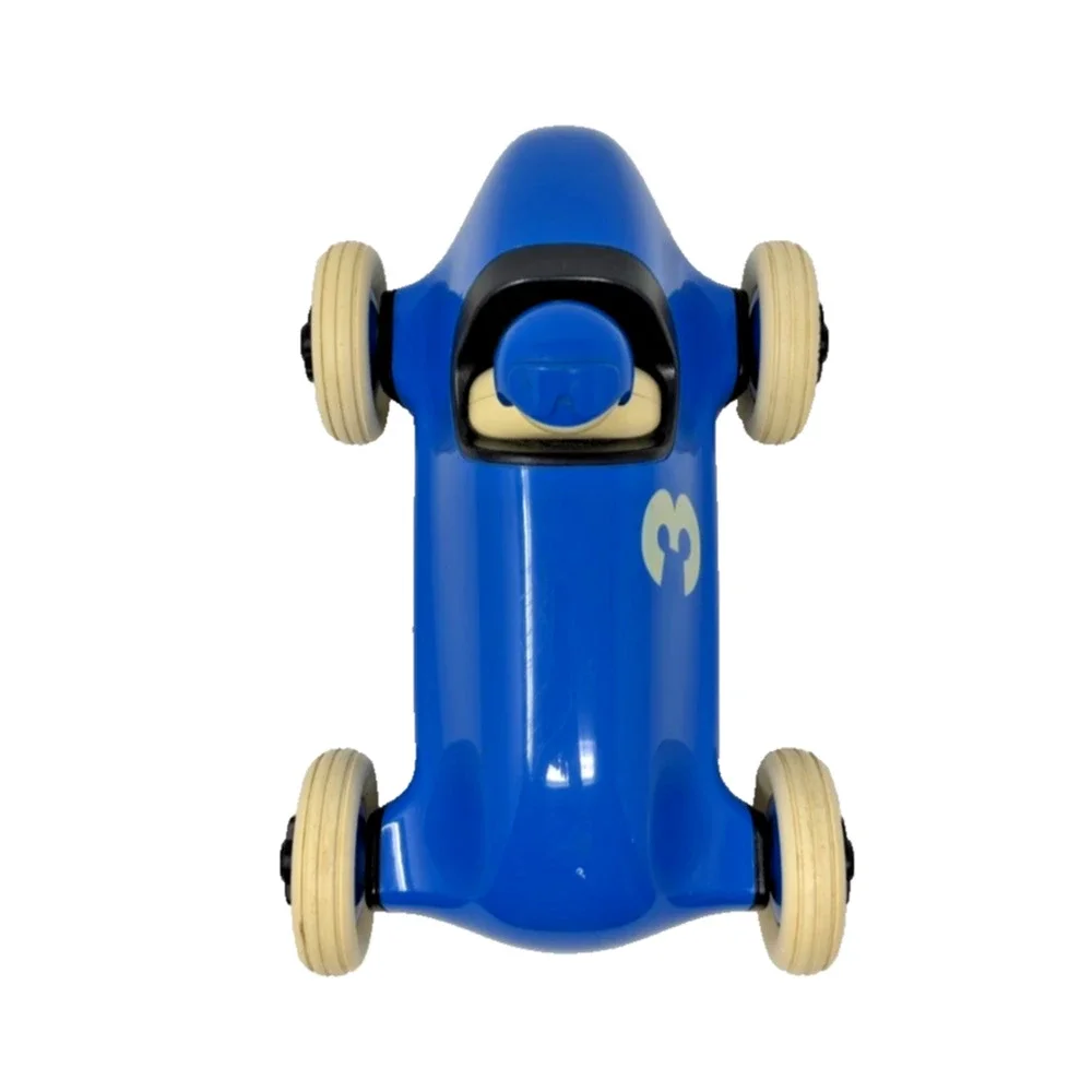 Playforever Blue Race Car Toy No. 3 with Driver Made in UK EUC